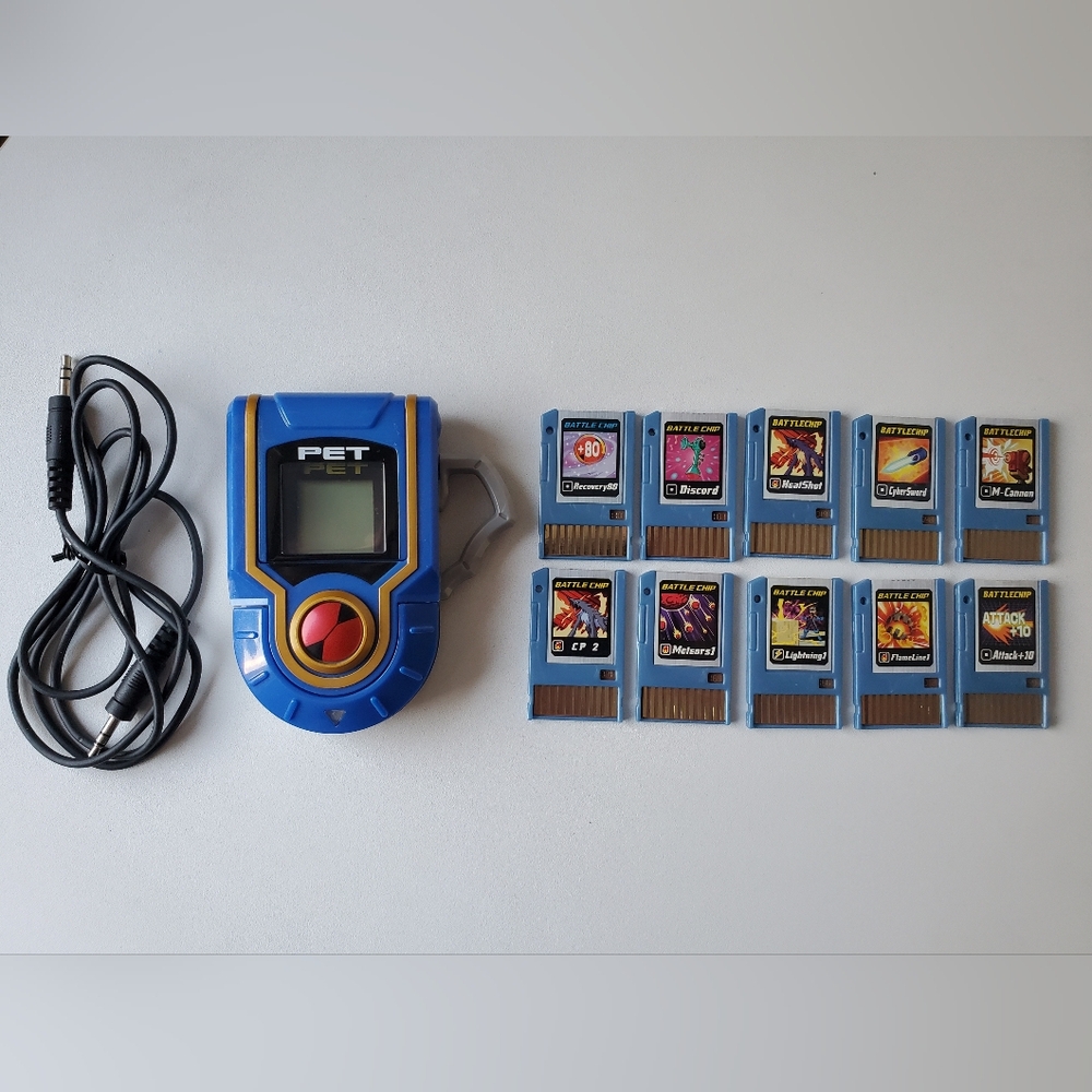 MegaMan NT Warrior | Lan/MegaMan's Blue Advanced PET with 10 Battle Chips